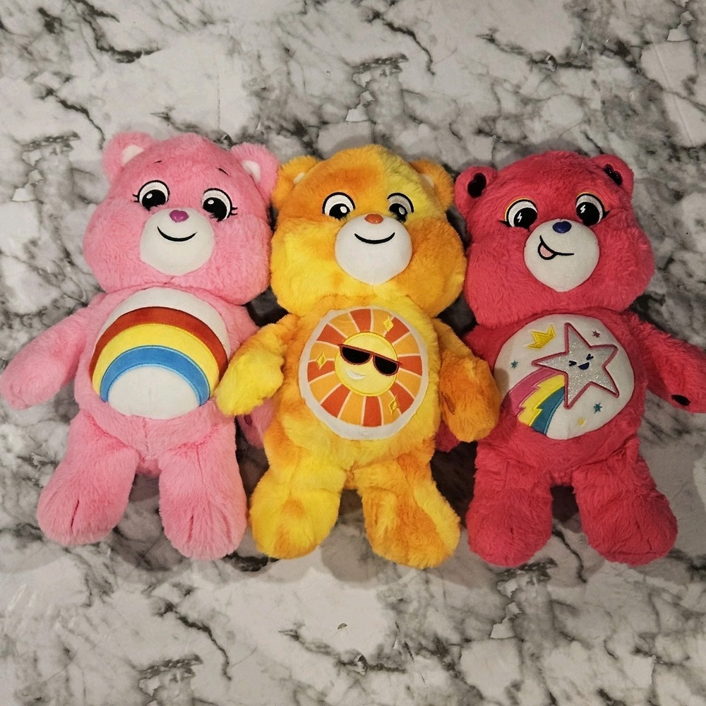 Care‎ Bears Plush Lot 3 Cheer Funshine Super Star 12" Modern Bundle